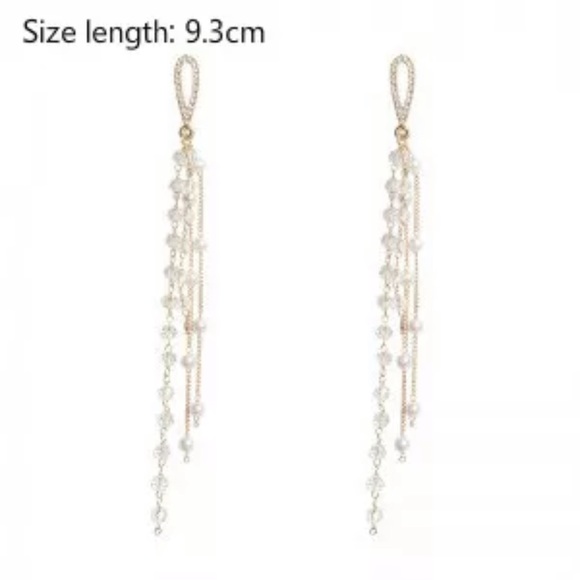 NEW Gorgeous Gold Simulated Crystal Earrings - Picture 5 of 5